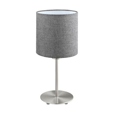 Pasteri Metal Base Table Lamp, Satin Nickel / Grey