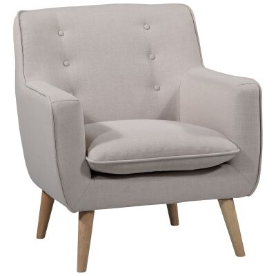 Molena Commercial Grade Fabric Lounge Armchair, Linen