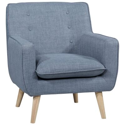 Molena Commercial Grade Fabric Lounge Armchair, Opal Blue