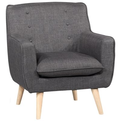 Molena Commercial Grade Fabric Lounge Armchair, Gunmetal