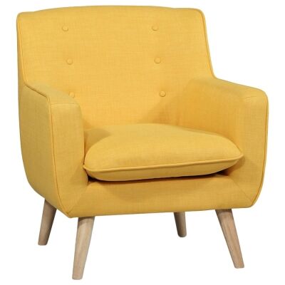 Molena Commercial Grade Fabric Lounge Armchair, Mustard