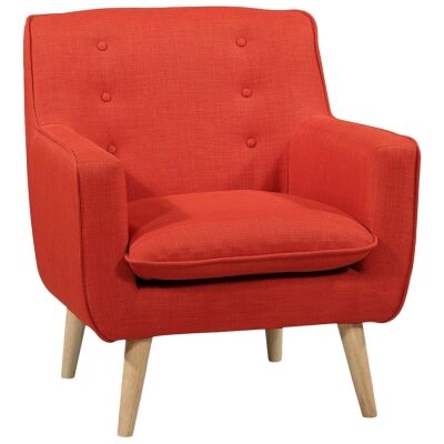 Molena Commercial Grade Fabric Lounge Armchair, Blood Orange