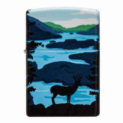 Zippo Windproof Lighter, Deer Landscape Design