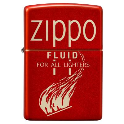 Zippo Windproof Lighter, Retro Fluid Red Design