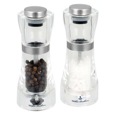 Wilkie Brothers 2 Piece Acrylic Salt & Pepper Mill Set, 13cm