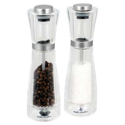 Wilkie Brothers 2 Piece Acrylic Salt & Pepper Mill Set, 17cm