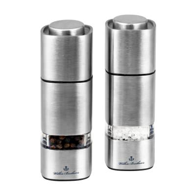 Wilkie Brothers 2 Piece Stainless Steel Square Salt & Pepper Mill Set, 13cm