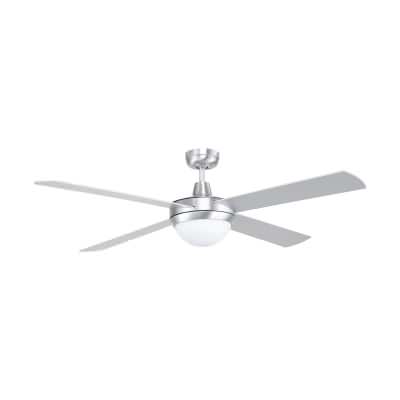Tempest II AC Ceiling Fan with Light, 132cm/52'', Brushed Aluminium