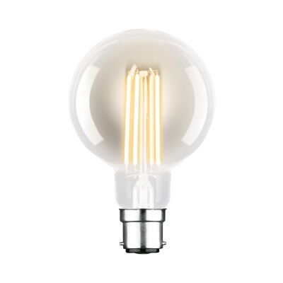 Mercator G95 Dimmable LED Filament Bulb, B22, 7.5W, 2700K, Clear