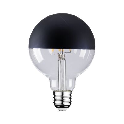 Mercator G125 Dimmable LED Filament Bulb, E27, 7.5W, 2700K, Clear / Black