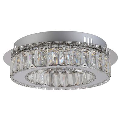 Elena Metal & Crystal Glass LED Flush Mount Ceiling Light, CCT, Small