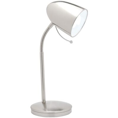 Sara Metal Task Lamp, Brushed Chrome