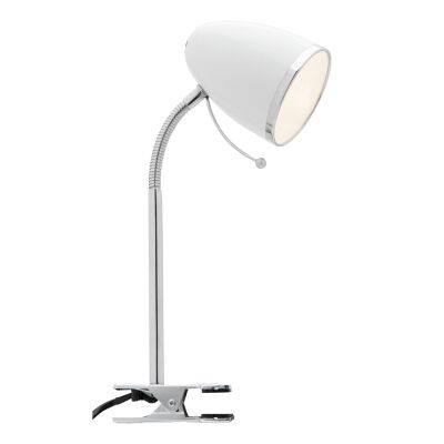 Sara Metal Clamp Desk Lamp, White