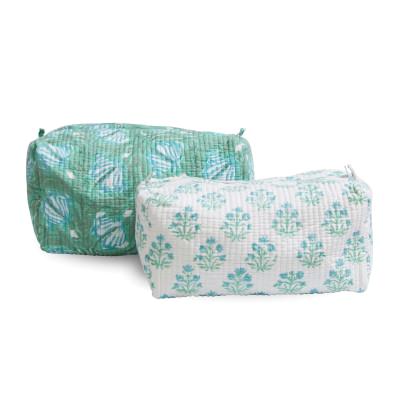 Jazlyn 2 Piece Cotton Cosmetic Bag Set, Wild Meadow