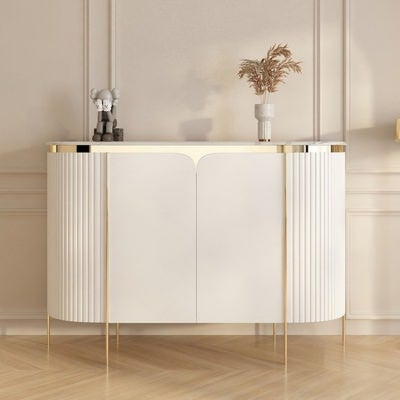 Orbloc Sintered Stone Top 4 Door Oval Sideboard, 130cm