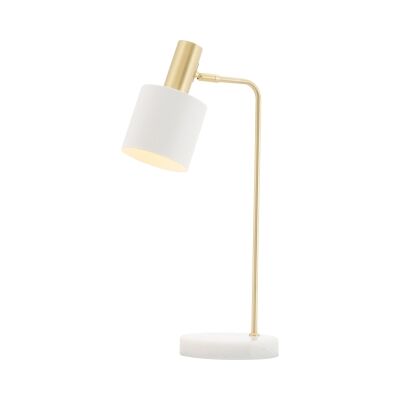 Addison Metal Task Lamp, White / Brass