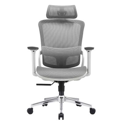 Elena Mesh Fabric High Back Ergonomic Office Chair, Mesh Seat, Grey