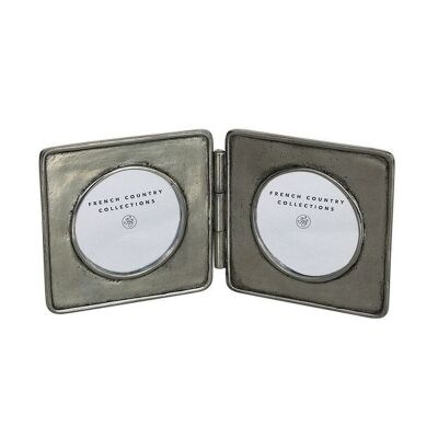 Torrens Pewter Double Round Photo Frame, 2x2"