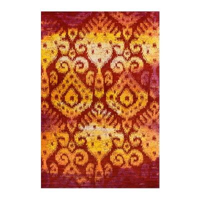 Abrasion Ikat Rug, 240x340cm, Sunset