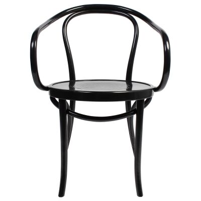 Princess Polish Made Commercial Grade European Beech Timber Carver Dining Chair, Timber Seat, Black