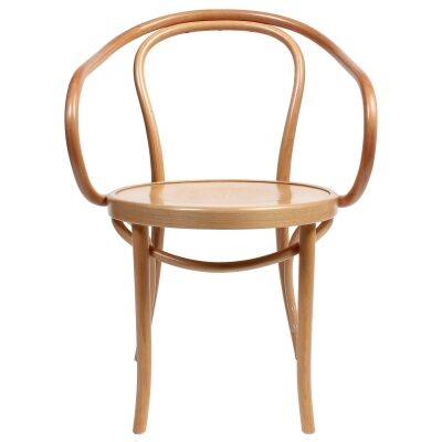 Princess Polish Made Commercial Grade European Beech Timber Carver Dining Chair, Timber Seat, Natural
