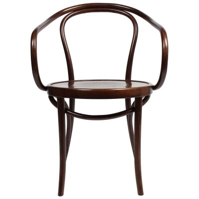 Princess Polish Made Commercial Grade European Beech Timber Carver Dining Chair, Timber Seat, Walnut