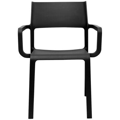 Trill Italian Made Commercial Grade Indoor / Outdoor Dining Armchair, Anthracite