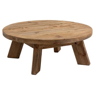 Bexhill Recycled Timber Round Coffee Table, 90cm