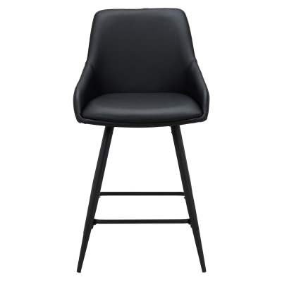 Denzerma Faux Leather Counter Stool, Black