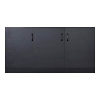 Burkardt 3 Door Credenza Cabinet, 146cm, Black Oak