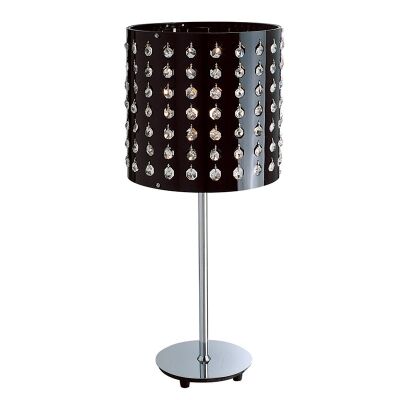 Maeve Stainless Steel Table Lamp with Crystal Drops on Shade