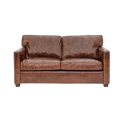 Chatham Aged Leather Sofa, 2 Seater, Cigar