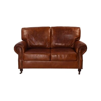 Jesmond Aged Leather Sofa, 2 Seater