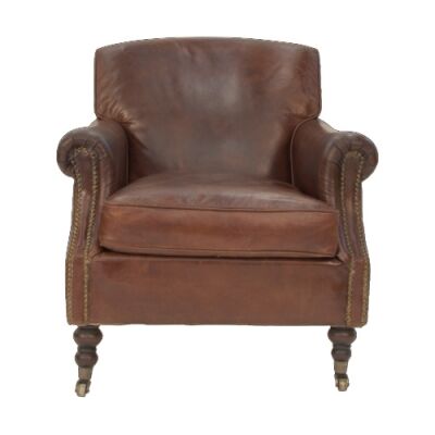 Weldon Aged Leather Armchair