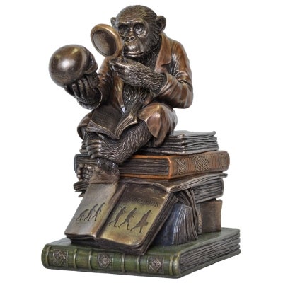 Veronese Cold Cast Bronze Coated The Ape Thinker Trinket Box