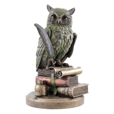 Veronese Cold Cast Bronze Coated Animal Figurine, Wise Owl