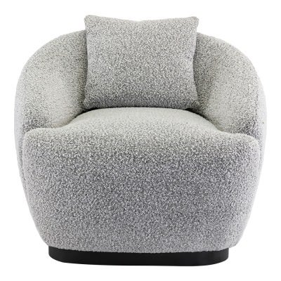 Avalon Boucle Fabric Swivel Tub Chair, Grey