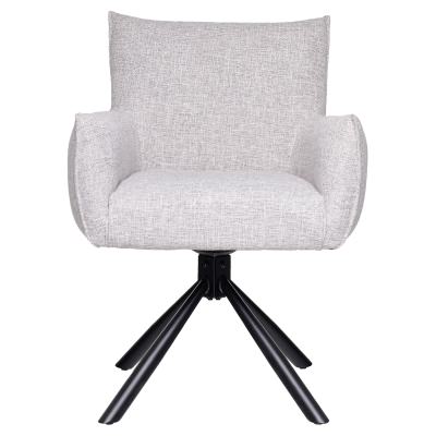 Patria Fabric Swivel Carver Dining Chair, Light Grey