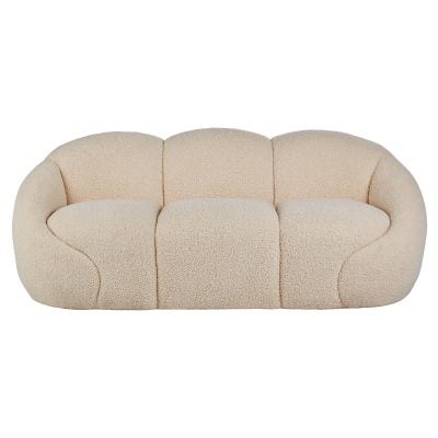 Amalfi Formes Teddy Fabric Curved Sofa, 3 Seater, Beige