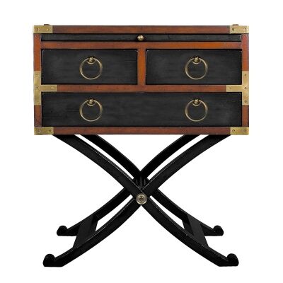 Bombay Solid Timber Box Side Table - Black
