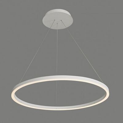 Kiran LED Ring Circle Pendant Light, 60cm, White
