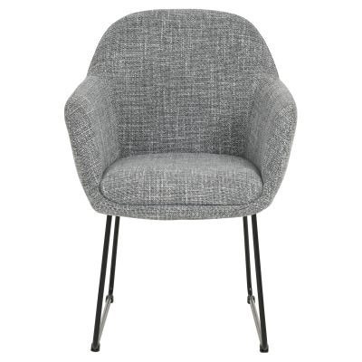 Holken Fabric Carver Dining Chair, Grey