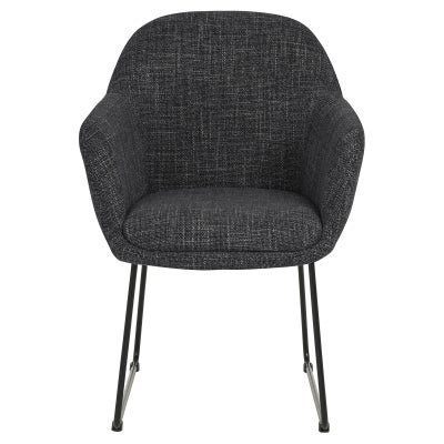Holken Fabric Carver Dining Chair, Black