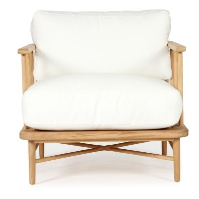 Leicester American Oak Timber Armchair with Cushion