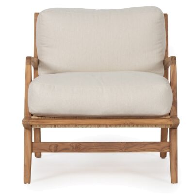 Olivia Teak Timber & Rattan Armchair with Cushion