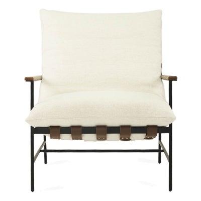 Brixton Fabric & Steel Armchair, Cloud