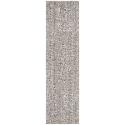 Arabella Hand Loomed Wool & Jute Runner Rug, 400x80cm, Grey / Natural