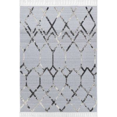 Ares Dorian Geometric Modern Rug, 400x300cm, Grey / Taupe