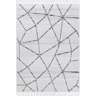 Ares Agros Geometric Modern Rug, 400x300cm, Cream / Beige