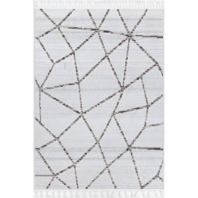 Ares Agros Geometric Modern Rug, 330x240cm, Cream / Beige